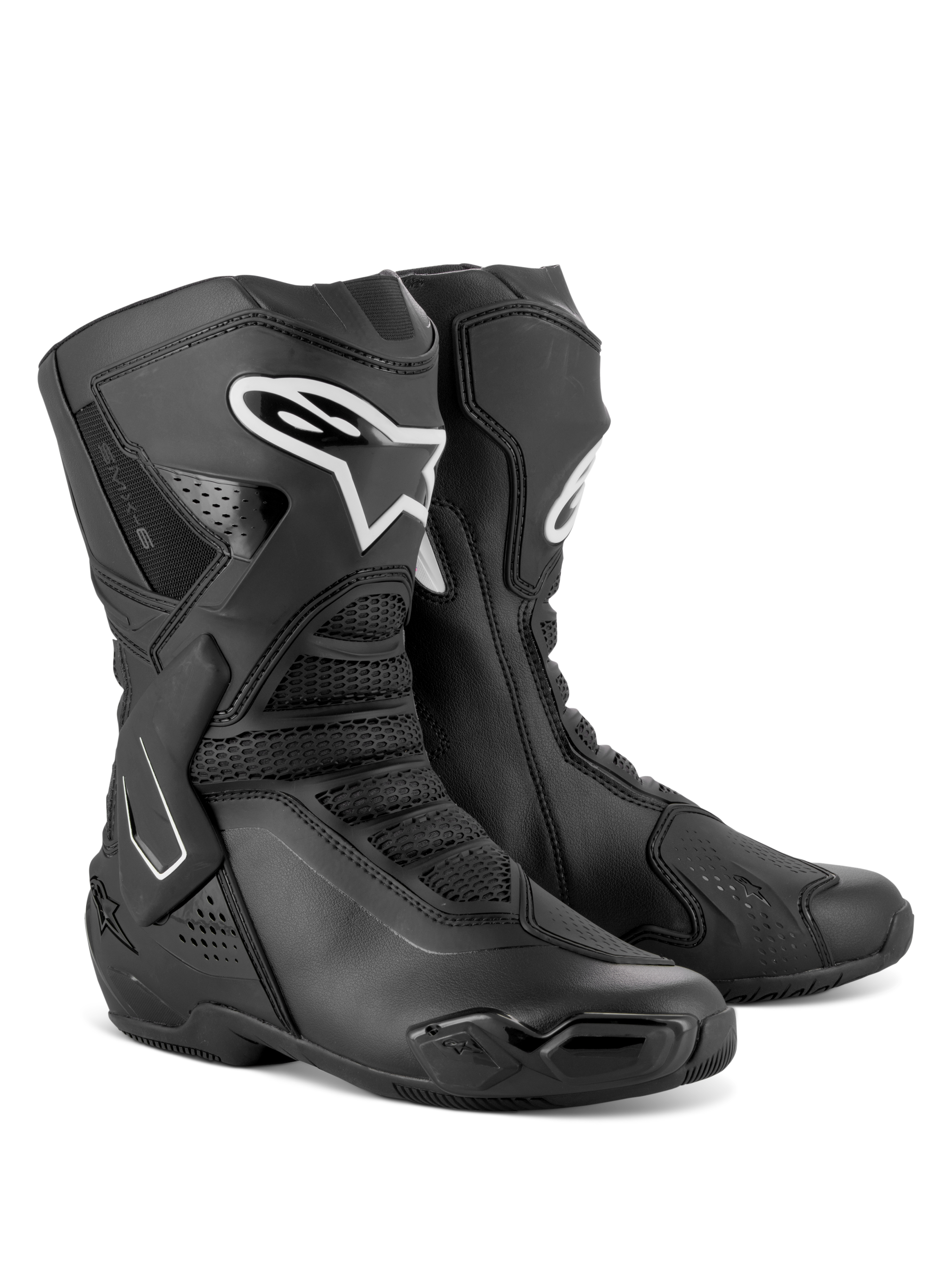 Alpinestars Stella SMX-6 V3 Stiefel, Performance-Motorradstiefel für Damen, Schwarz und Weiß, mit Mikrofaser-Konstruktion, TPU-Schienbein- und Knöchelschutz sowie Mesh-Flex-Zonen für Rennstrecke und Straße