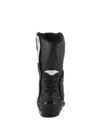 Alpinestars Stella SMX-6 V3 Stiefel, Damen-Motorradstiefel, Schwarz und Weiß, Rückansicht mit TPU-Fersenschale und flexiblen Akkordeon-Einsätzen, langlebiges Performance-Design
