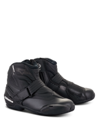 Alpinestars Stella SMX-1 R V2 Stiefel, niedrig geschnittene Motorradschuhe für Damen, Schwarz, mit Obermaterial aus Mikrofaser, TPU-Fersenkappe und Schaltpolster, Riemenverschluss und sportlichem aerodynamischem Profil.