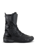 Alpinestars SP-X BOA Drystar Stiefel, Motorrad-Tourenstiefel, Schwarz und Dunkelgrau, Seitenansicht mit BOA Speed Lace System und Drystar-Branding, mittelhohes wasserdichtes Design mit Mesh- und TPU-Verstärkungen