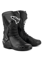 Alpinestars SMX-6 V3 Drystar® Stiefel, Performance-Motorradstiefel, Schwarz, mit TPU-Schienbeinprotektoren und weißem Alpinestars-Logo, austauschbaren Zehenschleifern und fortschrittlicher Mikrofaser-Konstruktion, Sport- und Straßenfahrausrüstung
