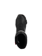 Alpinestars SMX-6 V3 Drystar laarzen, performance motorlaarzen, zwart met rode accenten, bovenaanzicht met inkijk in de opening van de laars, voorzien van getextureerde flexzones en microvezelconstructie