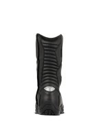 Alpinestars Web GORE-TEX laarzen, waterdichte motor tourlaarzen, zwart, achteraanzicht met geribbelde accordeon flex-zones en een reflecterende hielinzet voor zichtbaarheid 's nachts, duurzame leren constructie met een robuuste zool