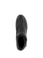 Alpinestars Damen Stella Valencia Wasserdichte Stiefel, Motorradstiefel, Schwarz, Draufsicht zur Hervorhebung der Akkordeon-Flexzonen und des strukturierten Schaltpolsters, niedrig geschnittenes Leder- und Wildleder-Design für Touren