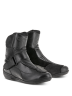 Alpinestars Stella Valencia Waterproof Damenstiefel, Schwarz, niedrig geschnittene Tourenstiefel mit Leder- und Wildledereinsätzen, Akkordeon-Flexzonen und Schnallenverschluss am Rist, wasserdichte Motorradschuhe für Damen
