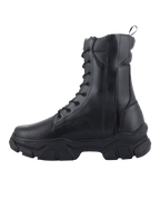 Bottes Alpinestars Ava pour femme, cuir pleine fleur noir, botte de moto urbaine avec semelle en caoutchouc épaisse et surélevée, lacets à l'avant et fermeture éclair latérale, chaussure de protection pour femme