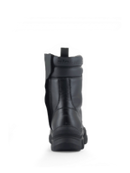 Alpinestars Bottes Ava, bottes de moto urbaine pour femme, noires, cuir pleine fleur, vue de dos avec semelle surélevée massive et fermeture éclair latérale.