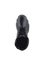 Alpinestars Ava, bottes de moto urbaines pour femme, noires, cuir, vue de dessus montrant les lacets