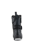 Alpinestars Women Stella RT-7 Touring Drystar® Boots, Women's Motorcycle Boots, Black, rear view featuring embossed Drystar branding on the heel, rear pull tab, and flexible textile bellows for enhanced movement.