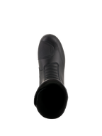 Alpinestars Andes V2 Drystar® Boots, Black motorcycle touring boots, top-down view featuring leather upper, textured shift pad, and front accordion flex zone for waterproof adventure riding.