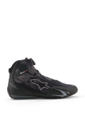Alpinestars Celer Superair Schuhe, Motorradschuhe, Schwarz und Dunkelgrau, Seitenprofil mit hochluftdurchlässiger Textilkonstruktion, ausgestattet mit Rotor-Verschlusssystem und schützenden TPU-Verstärkungen, schlankes sportliches Motorsport-Design