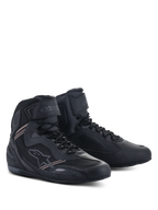 Alpinestars Faster-3 Rideknit® schoenen, motorschoenen, zwart zwart, met een lichtgewicht bovenwerk van microvezel en mesh, vetersluiting met een klittenband enkelband en een gestroomlijnd wegrace-ontwerp