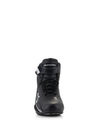 Alpinestars Stella Faster-4 schoenen, motorrijdschoenen voor dames, zwart, vooraanzicht, met vetersluiting en verstelbare klittenbandsluiting met Alpinestars-logo, technisch schoeisel voor op de weg met lichtgewicht microfiber constructie