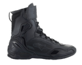 Alpinestars Superfaster schoenen, motorrijschoenen, zwart zwart, hoog model met snelvetersysteem en enkelbandje, voorzien van microvezel- en Rideknit-panelen, versterkte TPU-hielkap en teenbescherming, gestroomlijnd sportief ontwerp voor rijden op de weg
