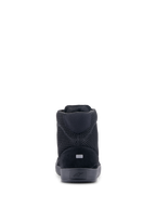 Alpinestars Chrome Air Shoe, chaussure de moto, noir, vue arrière montrant la tige en mesh respirant et daim fendu, détail réfléchissant au talon, design de protection urbain et décontracté