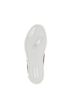 Alpinestars FQ20 Ride-63 Canvas Schoenen, stedelijke motorschoenen, zoolaanzicht met wit gevulkaniseerd rubber en een getextureerd visgraatprofiel, Alpinestars-logo en TPF-markering, ontworpen voor grip en comfort op en naast de motor