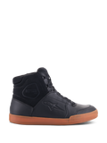 Chaussures Alpinestars Chrome Drystar®, chaussures de moto urbaines, noires avec semelle en gomme, modèle montant avec empiècements en cuir premium et daim, chaussures de protection au style urbain décontracté