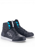 Alpinestars Stella Chrome Drystar, chaussures de moto urbaines pour femme, noires et turquoise, construction en cuir, imperméables