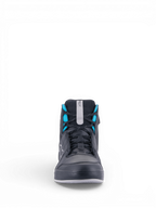 Alpinestars Chaussures Drystar Chrome, chaussures de moto urbaines pour femme, noires et turquoise, imperméables, style baskets, certifiées CE, construction en cuir et daim