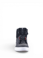 Alpinestars Stella Chrome Drystar Shoes, women's waterproof black leather motorcycle shoes for urban riding with pink accents.