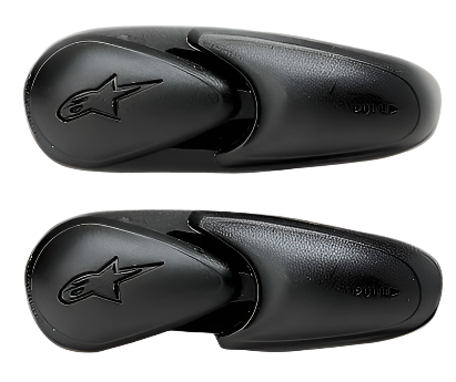 Alpinestars Super SMX 3 Slider, Paar Ersatz-Zehenschleifer für Motorradstiefel, Schwarz, mattes Finish mit geprägtem Alpinestars Stern-Logo, Ersatzteil für SMX-3 Stiefel