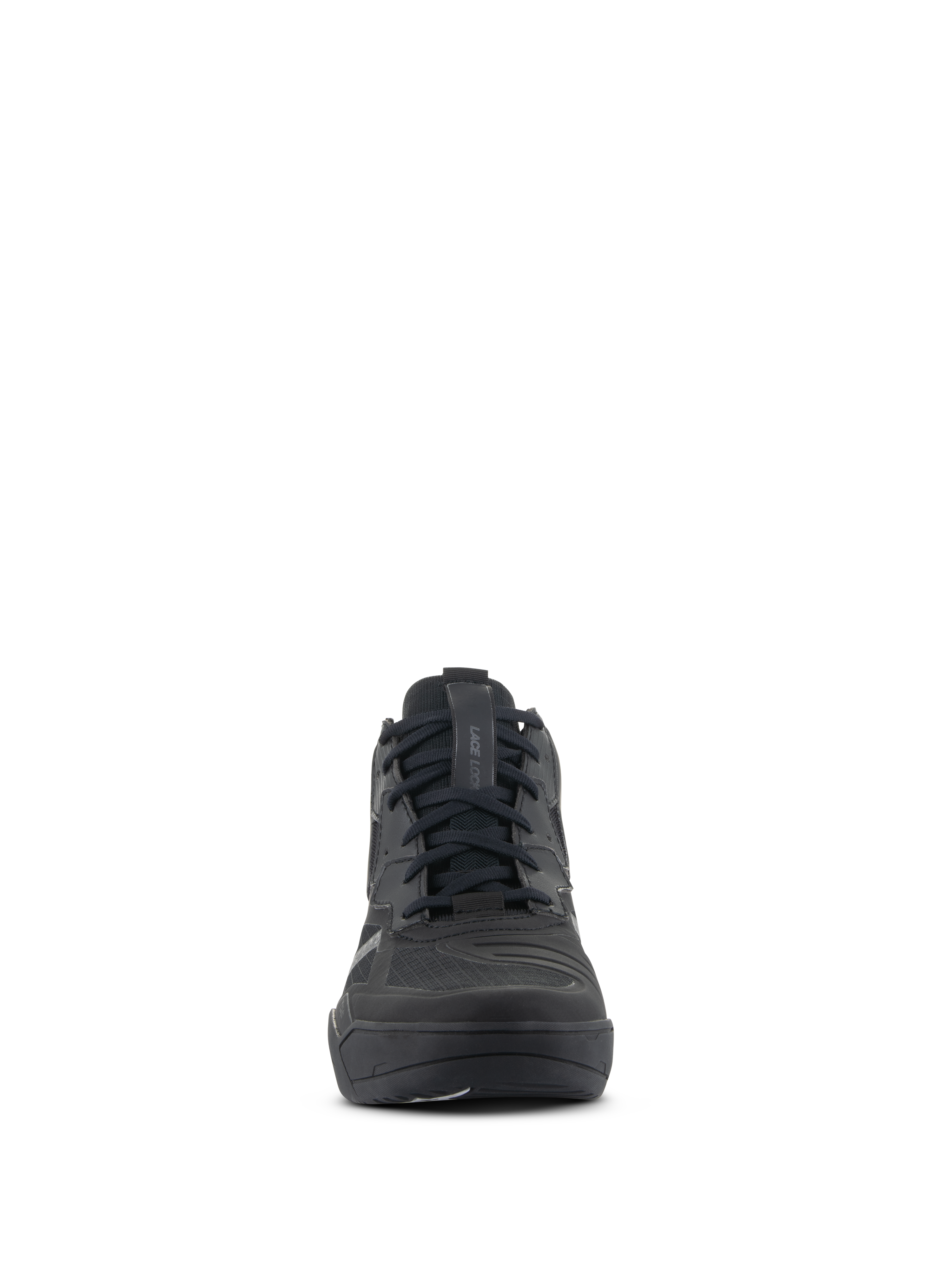 Chaussures Alpinestars Speedflight, chaussures de moto performance, noir, vue de face, tige en ripstop performante avec renforts sans couture, design de baskets urbaines avec système de blocage des lacets pour la moto en ville