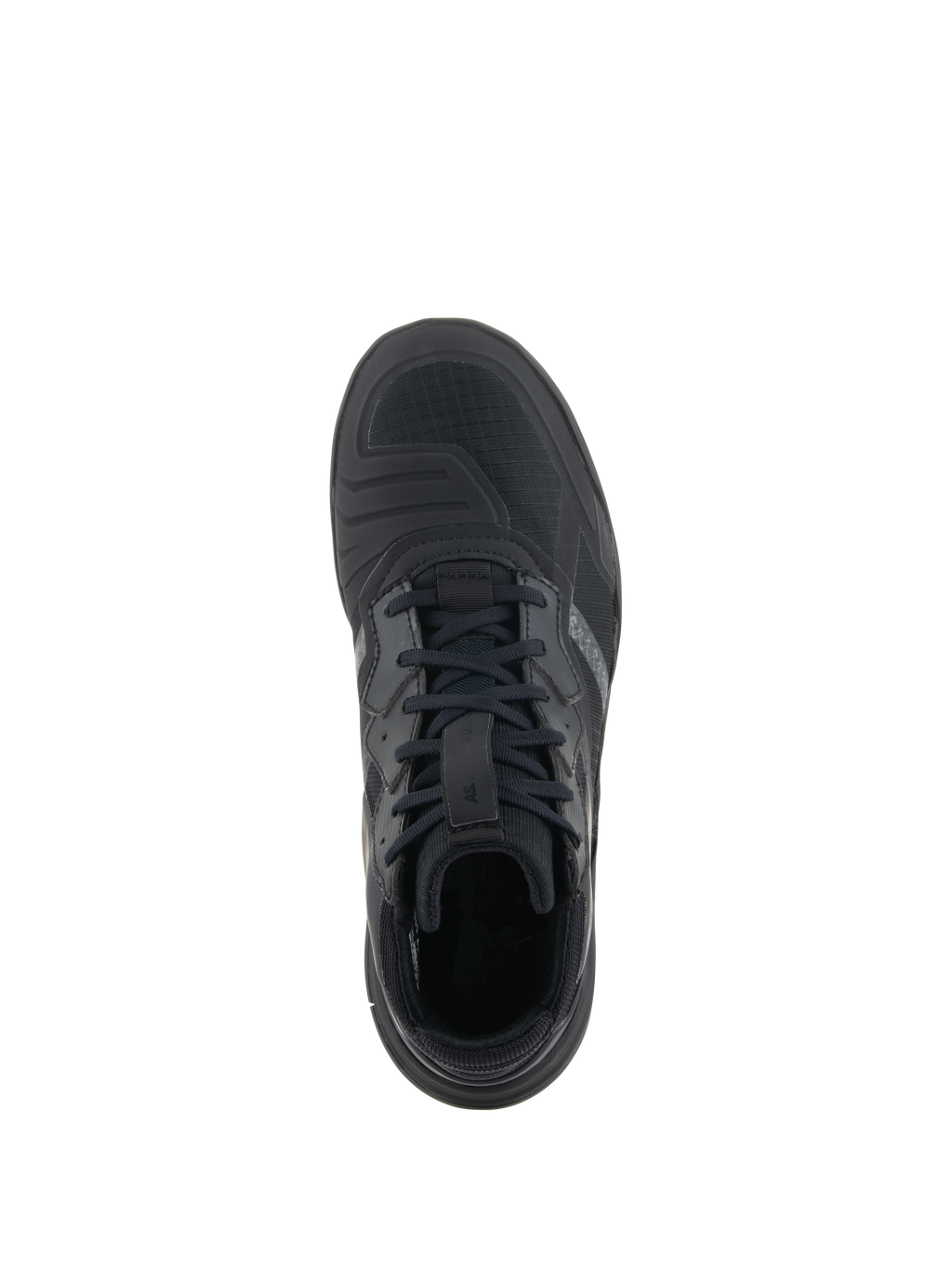 Chaussures Alpinestars Speedflight, Noir Noir, vue de dessus, dotées d'une tige en ripstop performant avec patin de changement de vitesse intégré, lacets noirs et design urbain élégant