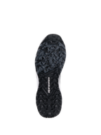 Alpinestars Meta XR V2 schoenen, robuuste rubberen zool, zwart- en donkergrijze buitenzool met noppenprofiel, witte Alpinestars-branding in het midden, ontworpen voor superieure grip op off-road en onverharde ondergronden