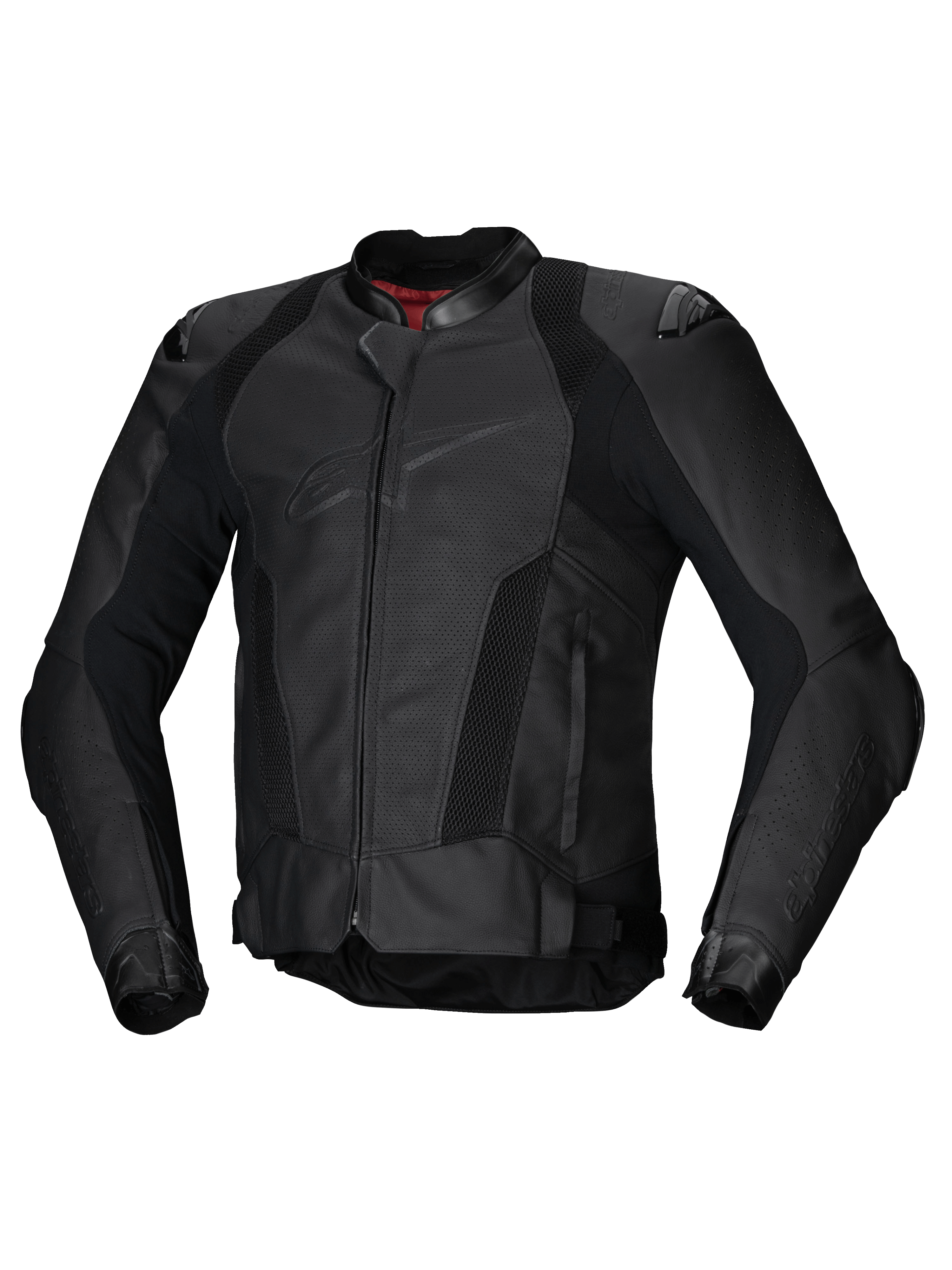 Alpinestars Missile V3 Airflow leren jas, heren motorjas voor race- en sportgebruik, zwart, geperforeerd rundleer, CE-gecertificeerd en Tech-Air compatibel