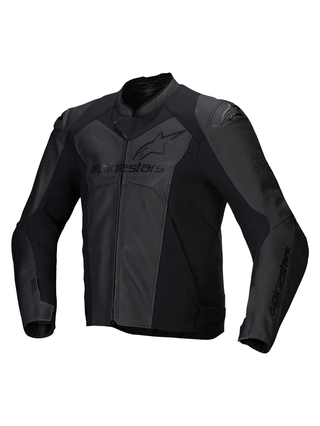 Alpinestars Faster V3 Airflow leren motorjas, heren motorjas, zwart, geperforeerde panelen, CE-gecertificeerd