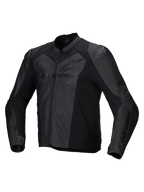 Alpinestars Faster V3 Airflow leren motorjas, heren motorjas, zwart, geperforeerde panelen, CE-gecertificeerd
