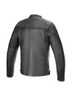 Alpinestars Blacktrack Leather Jacket, urban road motorcycle jacket for men, black bovine leather with back accordion panels.