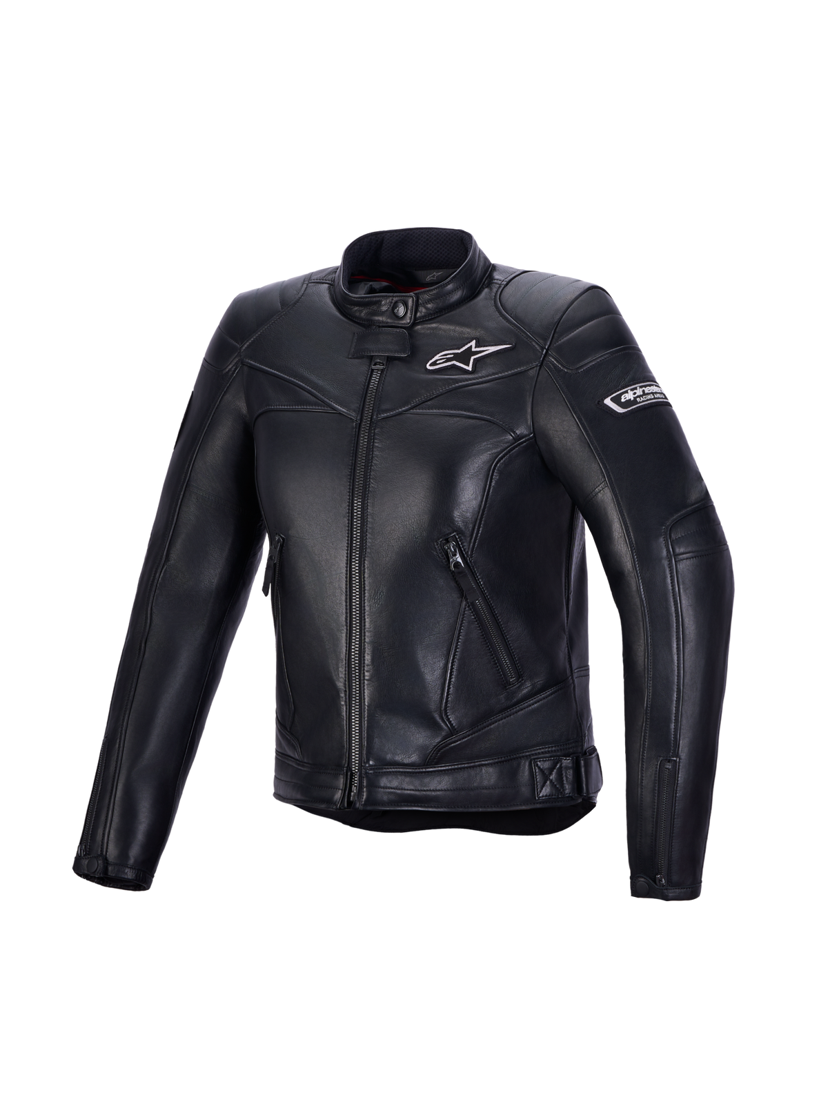 Alpinestars Revea Femme Veste en cuir, blouson de moto heritage pour femme en cuir noir, construction en cuir de bovin premium