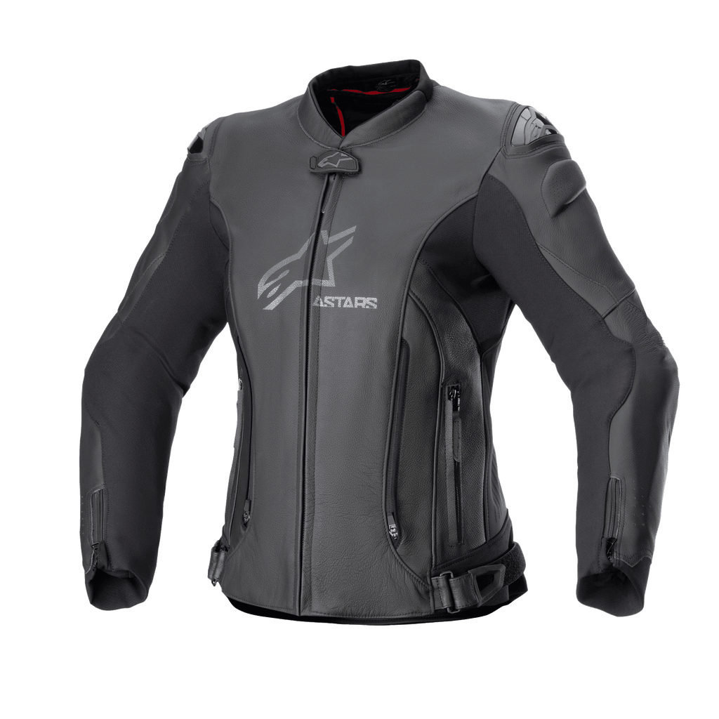Alpinestars Veste En Cuir Stella GP Plus V4, veste de moto racing pour femme, noire, certifiée CE