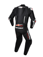 Alpinestars combinaison en cuir GP-R7 1 pièce, tenue de moto racing noire et blanche, avec bosse aérodynamique, compatible Tech-Air, vue de dos