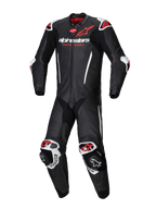 Alpinestars combinaison en cuir GP-R7 1 pièce, combinaison de moto pour course, homme, noire, blanche et rouge fluo, certifiée CE AAA, compatible Tech-Air.