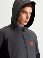 Alpinestars Aeroshell Wp jas, waterdichte heren motorjas, zwart en donkergrijs, met capuchon en waterdichte ritssluiting