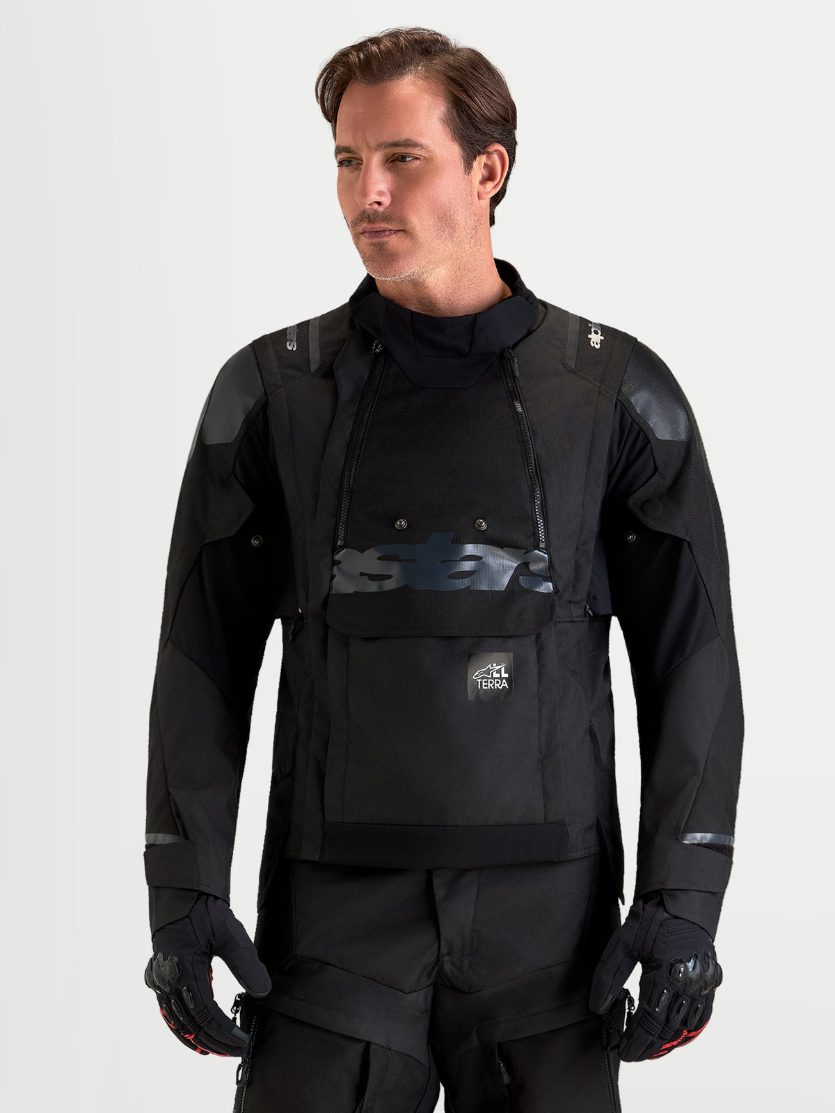 Alpinestars Harok V 2 Drystar Jacke, Herren-Abenteuer-Motorradjacke, Schwarz, wasserdichtes Drystar Innenfutter, modulare Belüftung und CE-zertifizierte Protektoren