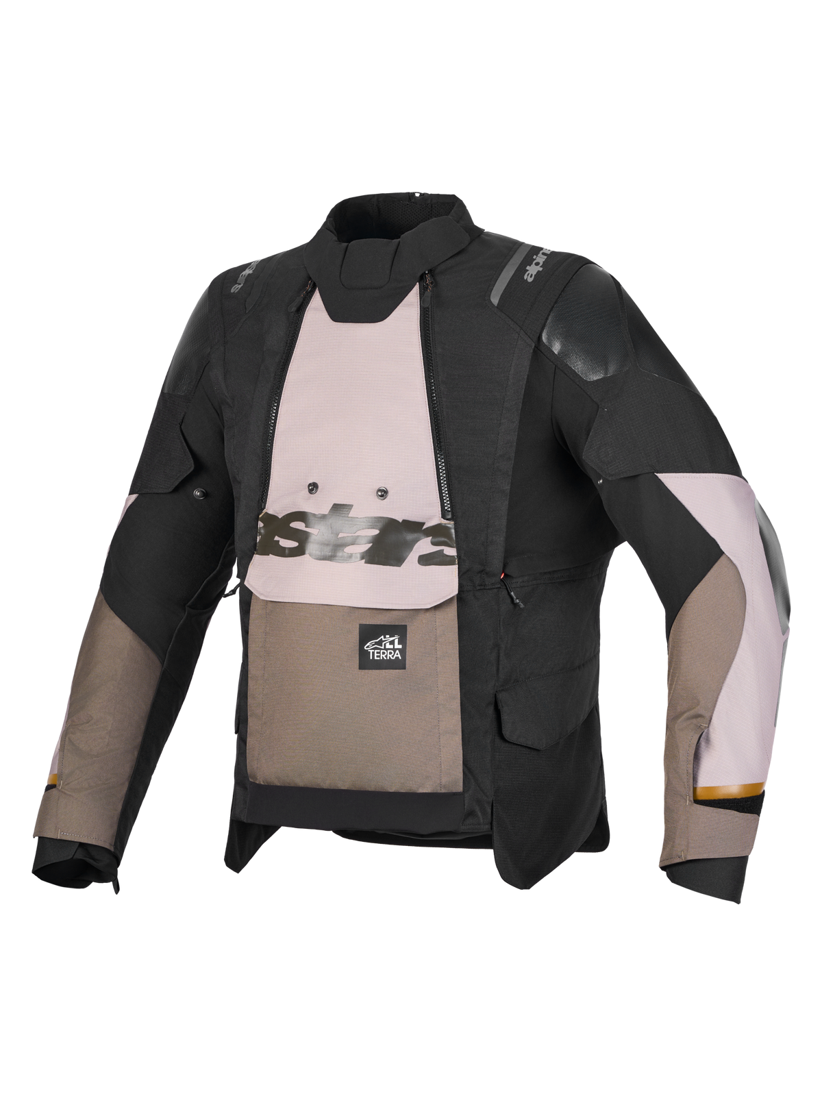 Alpinestars Harok V 2 Drystar Jacke, All-Terrain-Abenteuer-Motorradjacke, Schwarz, Aluminium und Walnuss, wasserdichte Textilkonstruktion mit modularer Belüftung