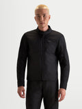 Alpinestars C-1 Waterproof Jacket, men's urban motorcycle jacket in black, front view worn by a model showcasing waterproof textile construction and high collar.