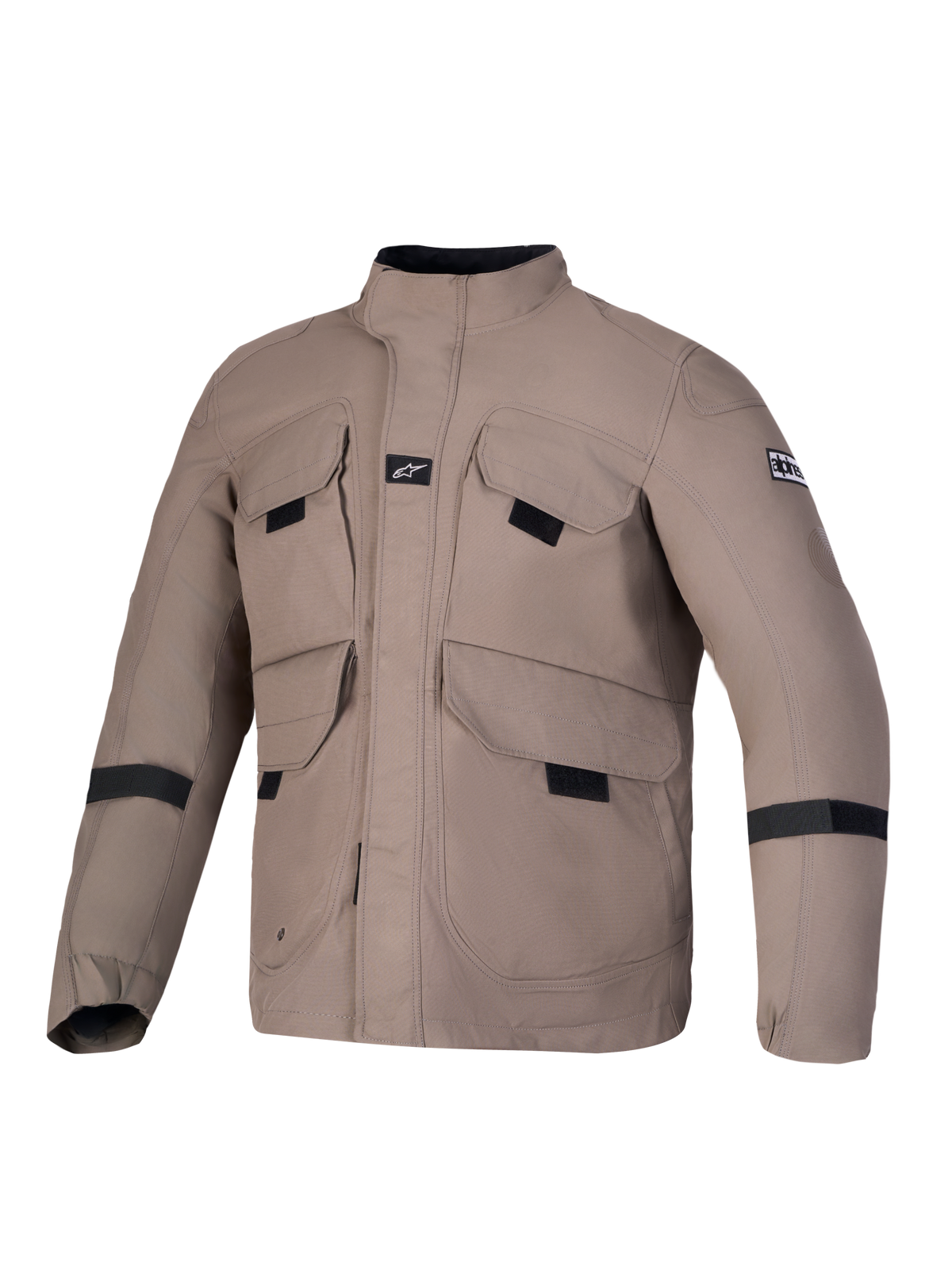 Alpinestars Altan Drystar Jacket, Walnut Black, waterproof textile urban motorcycle jacket featuring multi-pocket field styling, CE Class A certification, and Nucleon Flex Pro armor