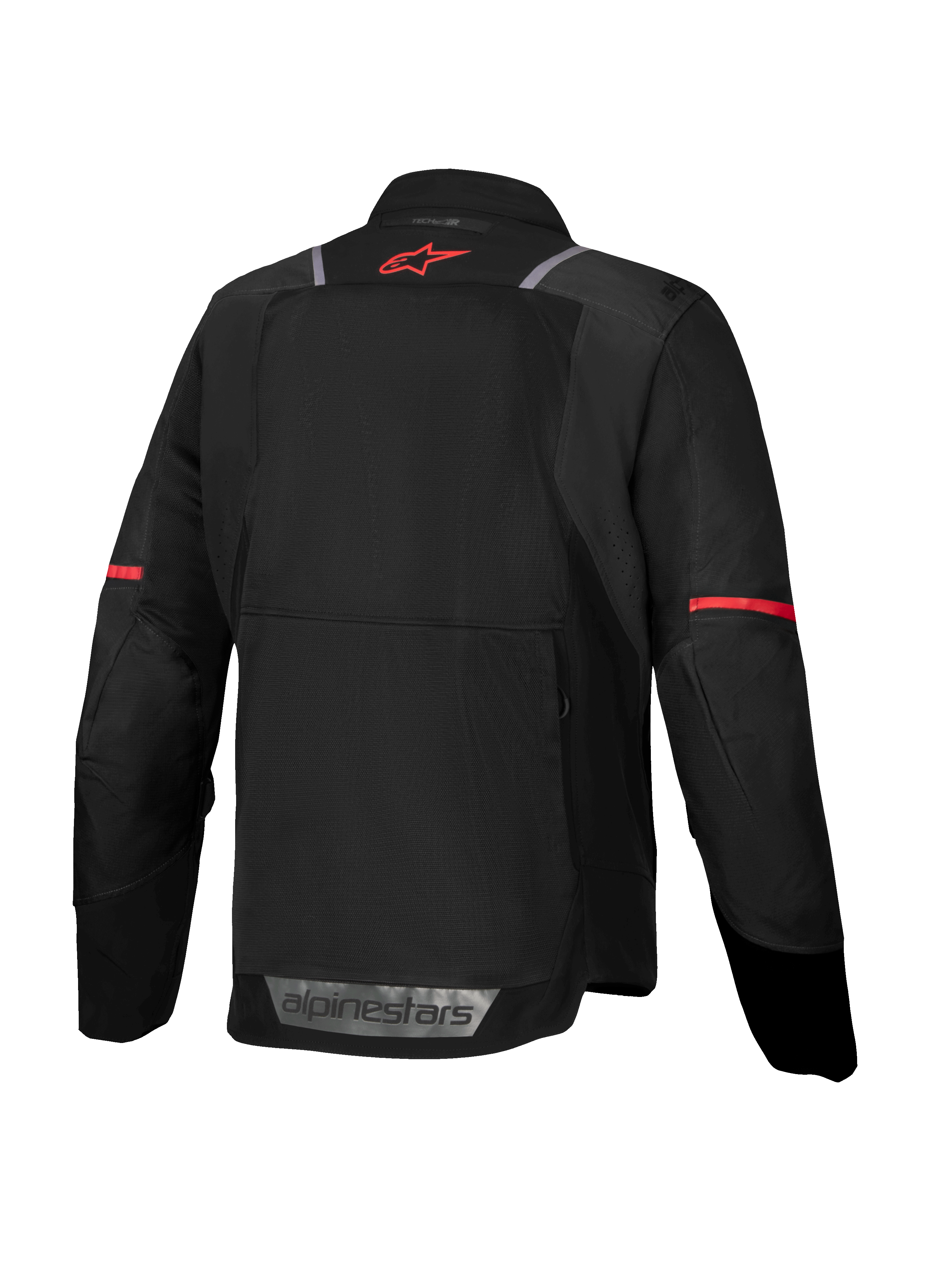 Alpinestars ST-2 Air Jacke, Herren-Motorrad-Touringjacke, Schwarz und Rot, Mesh-Rücken, Tech-Air® Ready und Reflexdetails.