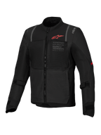 Alpinestars ST-2 Air Jacke, Herren-Motorradtouringjacke, Schwarz mit rotem Logo, Mesh-Einsätze für Belüftung, CE-Level AA zertifiziert, Nucleon Flex Plus Protektoren.