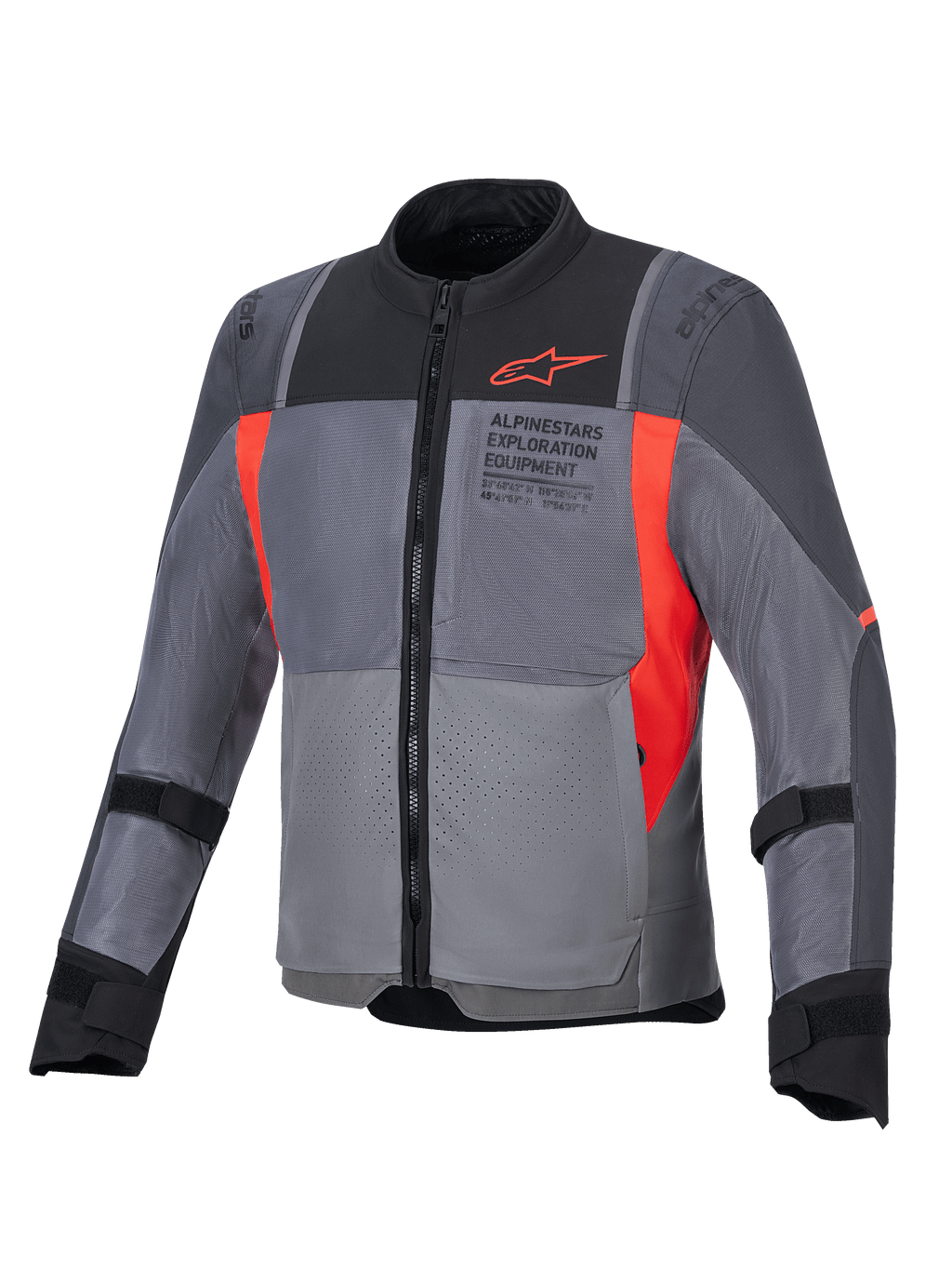 Alpinestars ST-2 Air, veste de moto touring homme, grise et rouge, textile ventilé avec protections certifiées CE