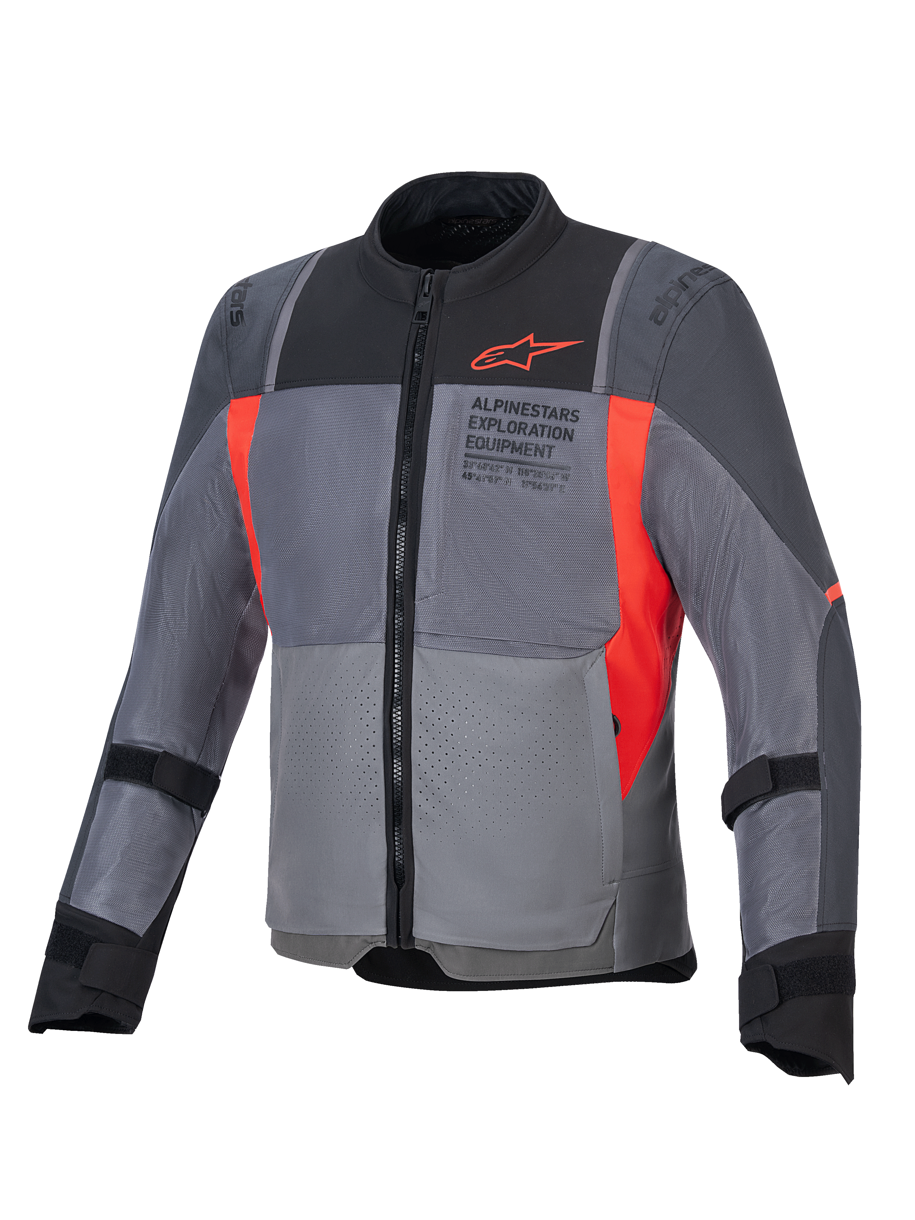 Alpinestars ST-2 Air, veste de moto touring homme, grise et rouge, textile ventilé avec protections certifiées CE