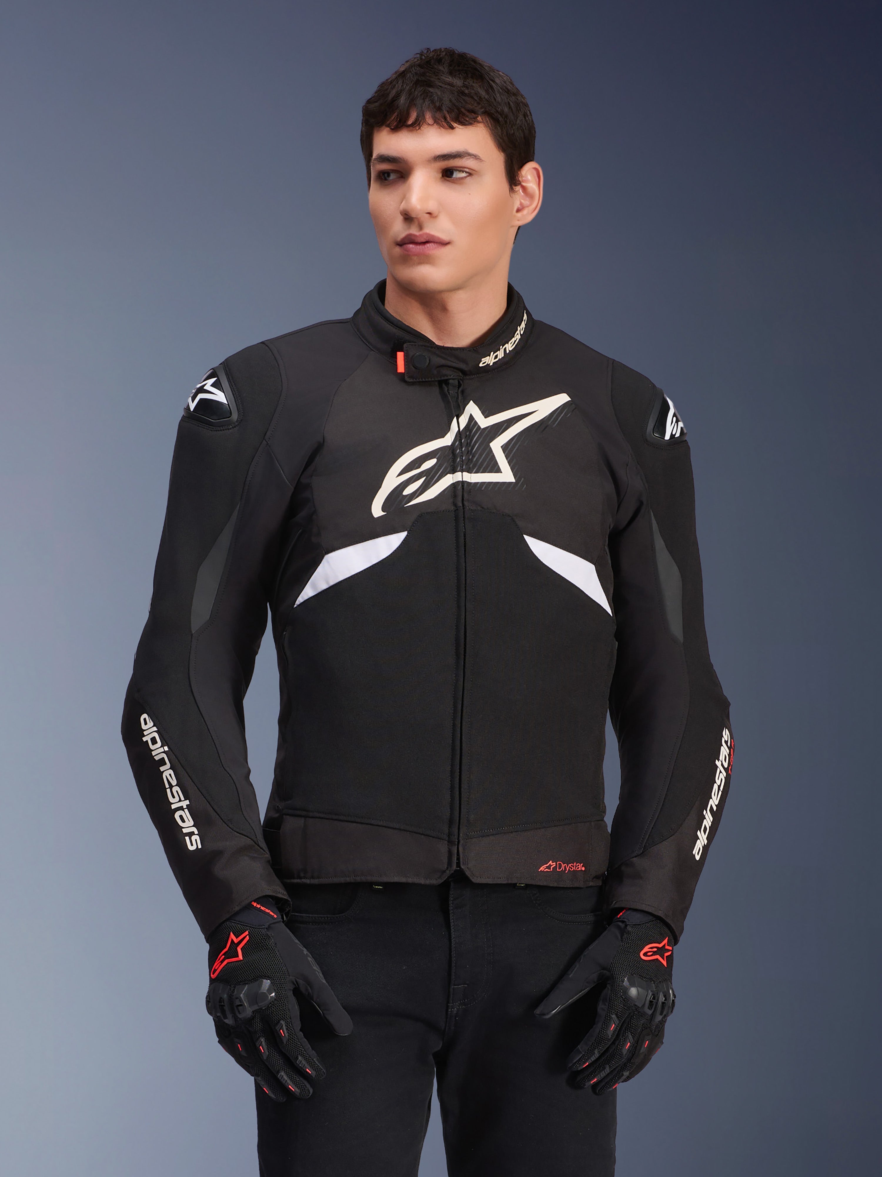 T-GP R V3 Drystar® - Black Motorcycle Jacket | Alpinestars®