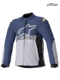 Alpinestars SMX Wasserdichte Jacke, Herren-Motorradjacke für Rennsport und Sport in Nachtmarine und Dunkelgrau, Vorderansicht mit wasserdichter Konstruktion und Schulterprotektoren