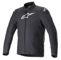 Veste imperméable Alpinestars RX-3, veste de moto noire, construction technique en Ripstop CORDURA, col montant avec fermeture éclair intégrale, poches latérales zippées, logos Alpinestars blancs sur la poitrine et les épaules, coupe ajustée pour la performance sur route