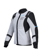 Alpinestars Stella ST-2 Air Jacket, women's mesh motorcycle touring jacket, Ice Gray and Black, CE Level AA certified with Tech-Air readiness