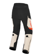 Alpinestars Pantalon Laminé Halo Pro Drystar® XF, pantalon de moto touring adventure pour homme, noir mastic et beige avec des accents rouges, vue de dos montrant la construction ripstop extensible 3L